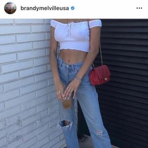 Puffy White Off the Shoulder Crop Top